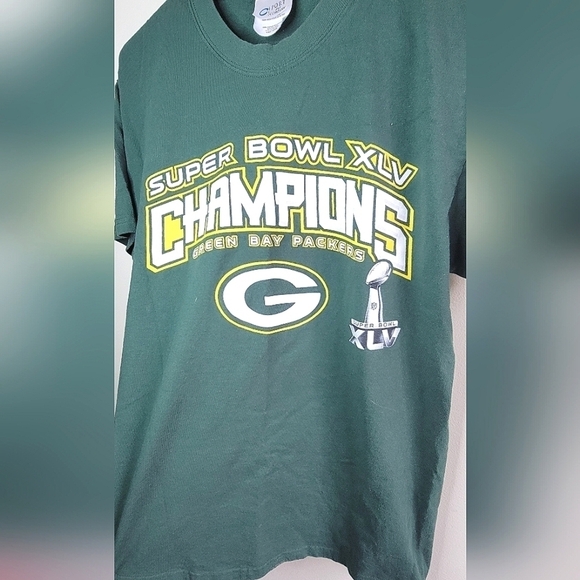 Green Bay Packers Super Bowl XLV Champions t-shirt, size Medium. - Picture 2 of 3